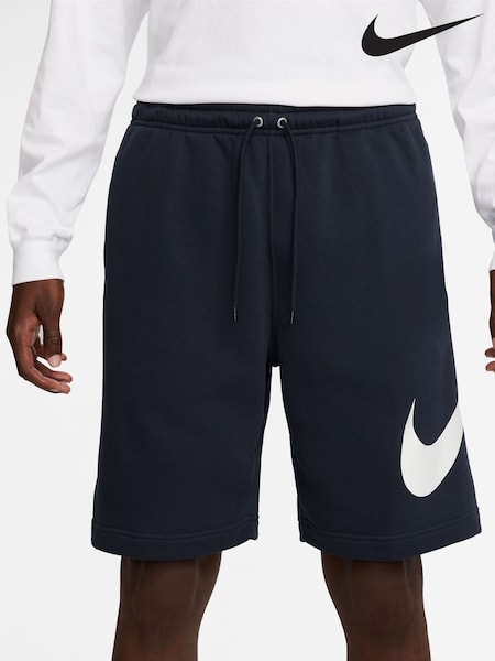 Nike Obsidian Navy Club Fleece Graphic Print Shorts (AJ6131) | €57