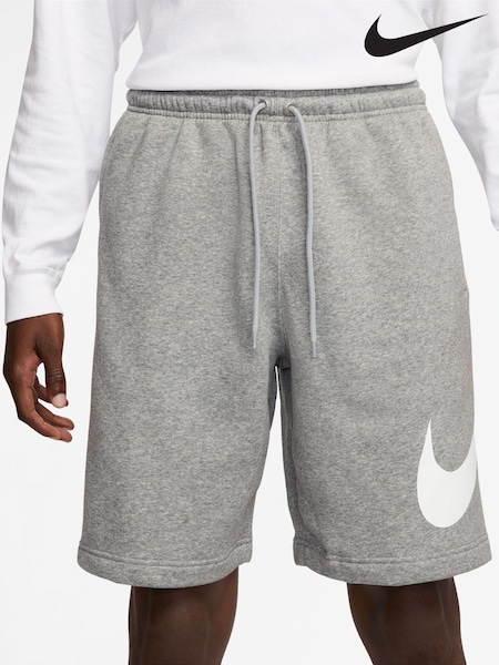 Nike Dark Grey Heather Club Fleece Graphic Print Shorts (AJ6134) | €51