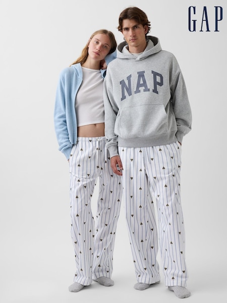 White & Blue Brannan Bear - Gap Softest Flannel Pyjama Bottoms