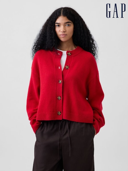 Red - Gap Cashsoft Oversized Chunky Cardigan