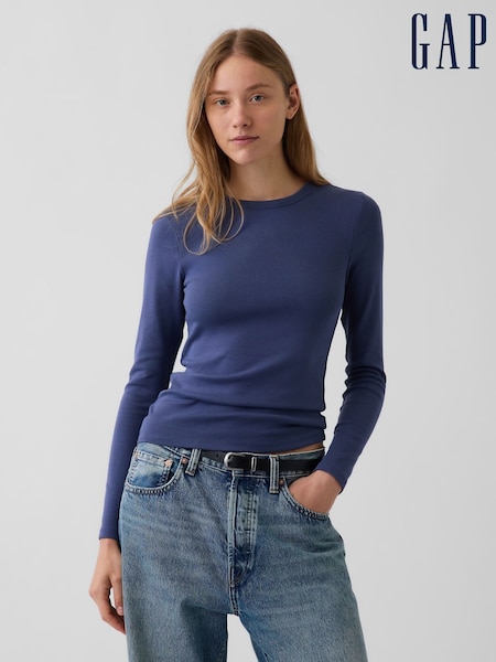 Blue - Gap Modern Long Sleeve T-shirt