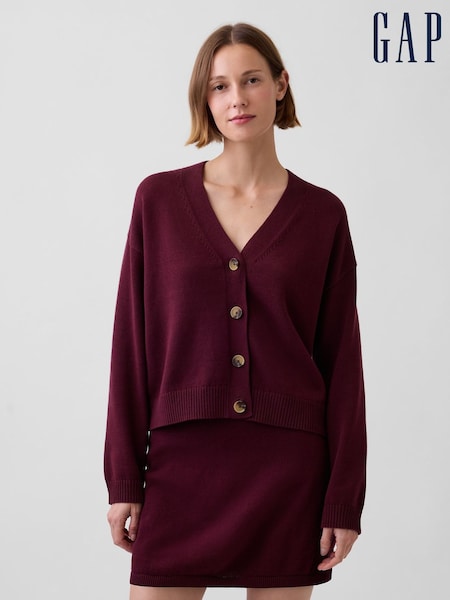 Burgundy - Gap Oversized Cardigan