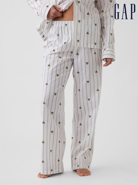 Stripe Brannan Bear - Pantalones de pijama de popelina de Gap