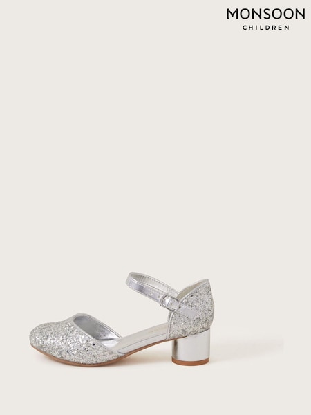 Monsoon Silver Glitter Two Part Heels (AJ6345) | 134 QAR - 153 QAR