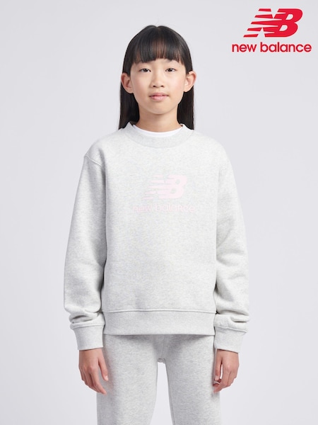 Gri - New Balance Fete Stacked Logo Hanorac (AJ6425) | 298 LEI - 357 LEI
