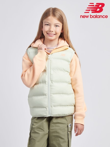 New Balance Green Girls Bond Quilted Gilet (AJ6426) | AED437 - AED524