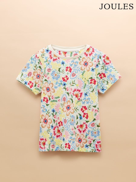 Joules Let's Go Multi Floral Short Sleeve T-Shirt (AJ6492) | R$ 110 - R$ 130
