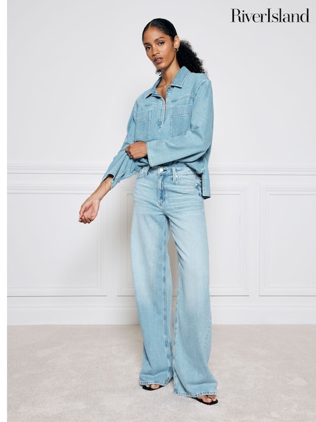 River Island Mid Rise Wide Leg Jeans (AJ6506) | 40 €