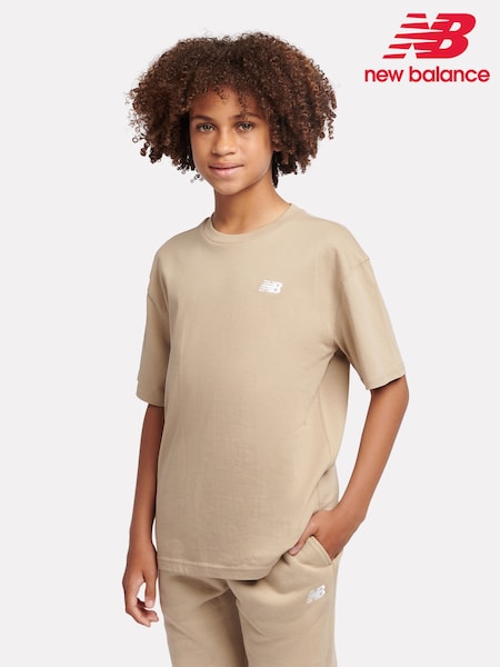 New Balance Light Orange Kids Jersey Small Logo 100% Cotton T-Shirt (AJ6514) | ₪101 - ₪121