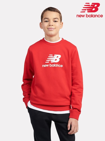 New Balance Red Boys Stacked Logo Sweatshirt (AJ6529) | €53 - €64