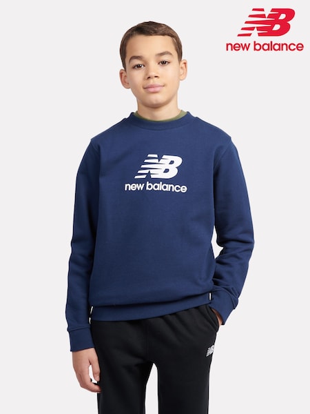 New Balance Navy Boys Stacked Logo Sweatshirt (AJ6538) | €53 - €64