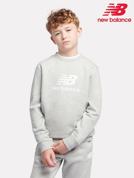 New Balance Grey Boys Stacked Logo Sweatshirt (AJ6539) | €53 - €64