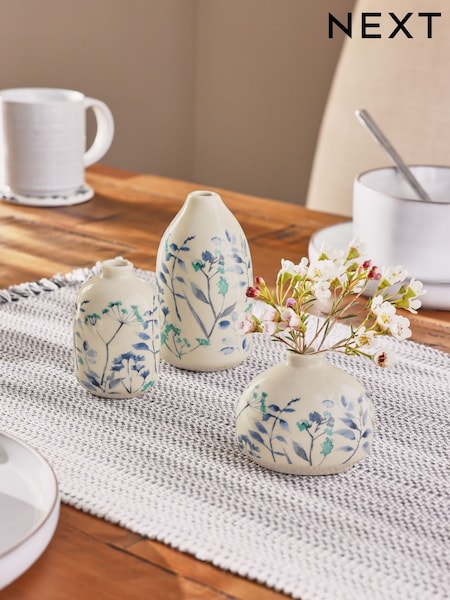 Set of 3 Isla Floral Ceramic Vases (AJ6650) | ‏64‏₪