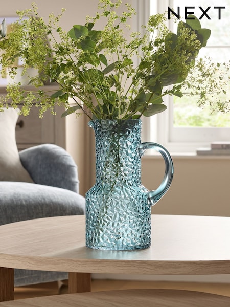 Blue Textured Glass Jug Vase (AJ6661) | AED93