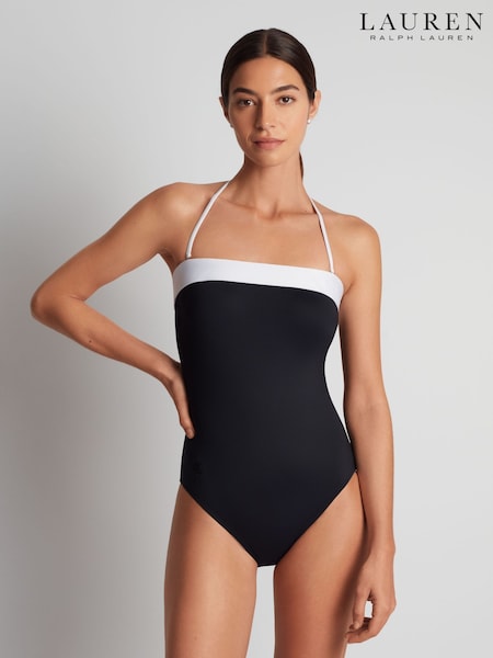 Lauren Ralph Lauren Bel Air Modern Bandeau Mio Black Swimsuit (AJ6768) | ₪749
