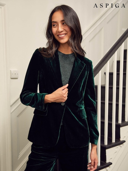 Aspiga Green Asha Velvet Blazer (AJ6784) | kr5 160