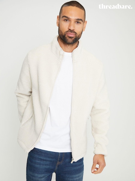 Threadbare Neutral Neutral Zip Up Funnel Neck Fleece Jacket (AJ6842) | R$ 465