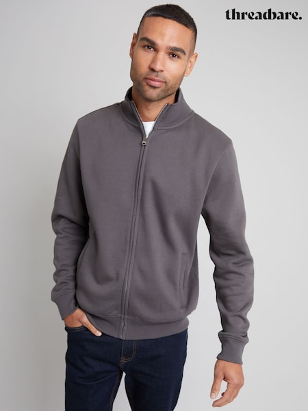 Threadbare Grey Funnel Quarter Zip Through Sweatshirt (AJ6850) | AED93