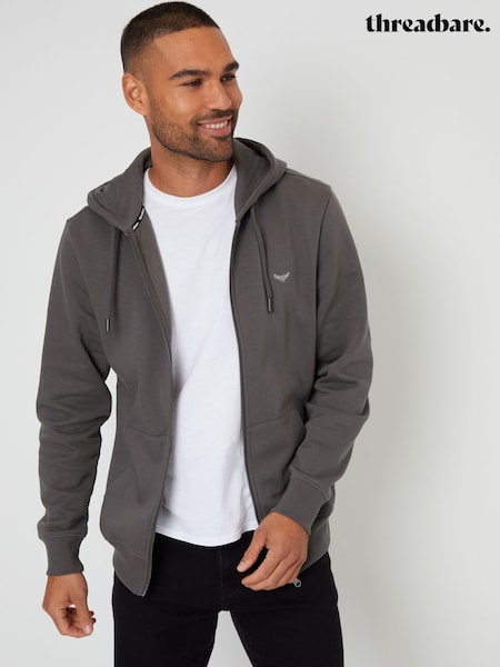 Threadbare Grey Zip Through Hoodie (AJ6856) | 119 QAR
