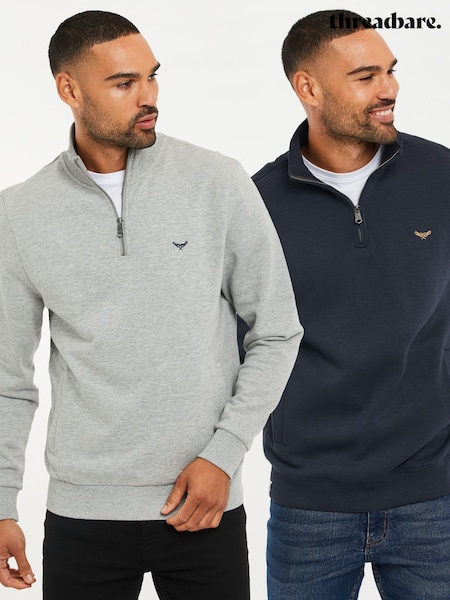 Threadbare Quarter Zip Neck Sweatshirts 2 Pack (AJ6882) | 2 523 грн