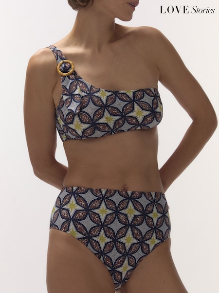 Love Stories Blue Kaia One Shoulder Bikini Top (AJ6892) | €98