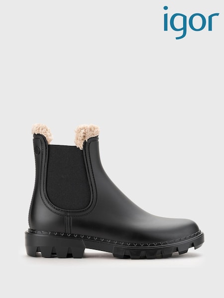 Черный - Igor Rock Faux Fur Lined Ankle Wellies (AJ6960) | €86