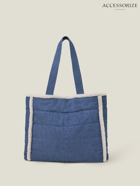Accessorize Quilted Borg Denim Shopper Bag (AJ6991) | 24 €
