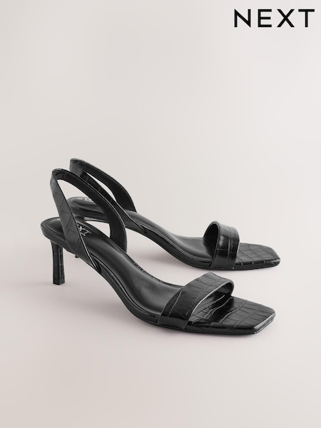 Черный - Forever Comfort® Square Toe Simple Slingback Sandals (AJ6998) | €34