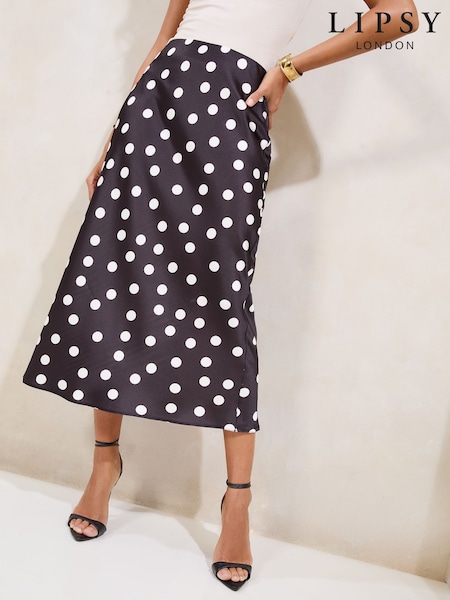 Lipsy Satin Bias Cut Midi Skirt (AJ7005) | ‏176‏₪