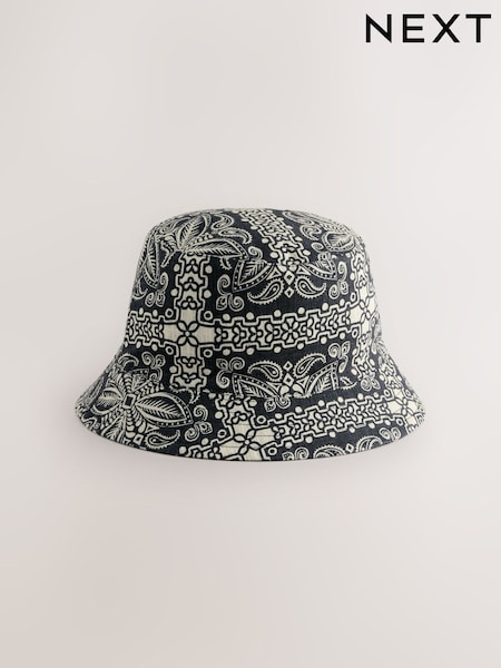 Темно-синий - Reversible Tile Print Bucket Hat (AJ7037) | €16
