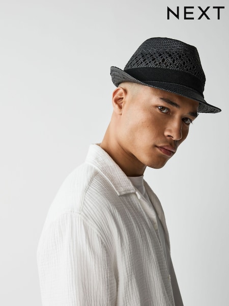 Black Woven Trilby Hat (AJ7040) | €17