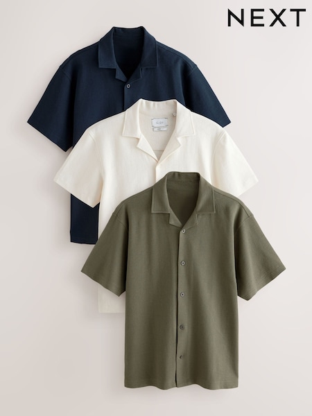 Blue / Green / White Short Sleeve Jersey Polo Shirts 3 Pack (AJ7056) | R$ 650
