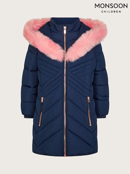 Monsoon Padded Faux Fur Trim Hood Coat (AJ7071) | 302 LEI - 354 LEI
