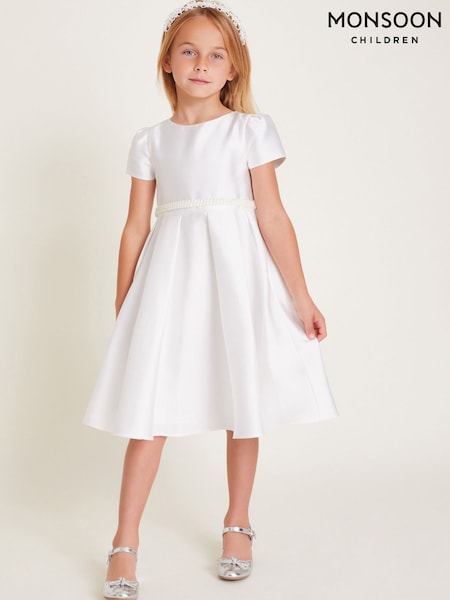 Monsoon Natural Henrietta Pearl Belt Dress (AJ7089) | $129 - $152