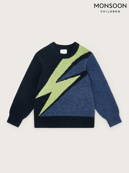 Monsoon Blue Lightning Bolt Intarsia Jumper (AJ7100) | €20 - €22