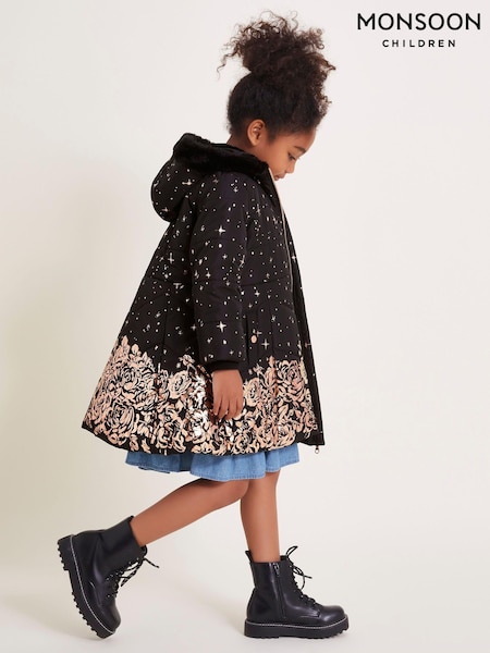 Monsoon Gold Fiorella Foil Border Coat (AJ7103) | AED462 - AED533