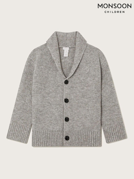 Monsoon Grey Shawl Collar Chunky 100% Cotton Cardigan (AJ7107) | AED149 - AED169