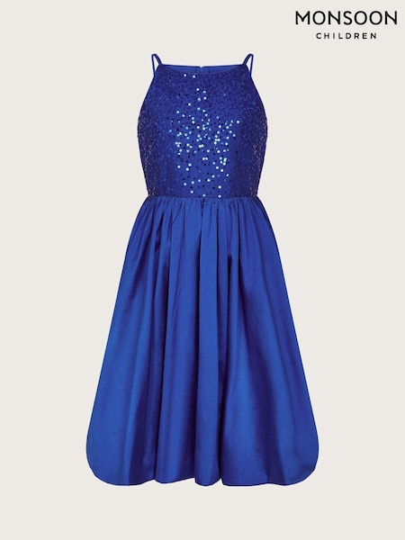 Monsoon Blue Petalova Sequin Prom Dress (AJ7113) | AED188 - AED206