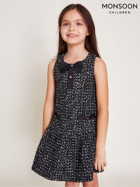 Monsoon Blue Sleeveless Tweed Pinafore Dress (AJ7114) | AED170 - AED192