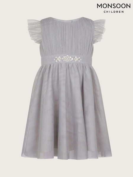 Monsoon Grey Baby Penelope Tulle Sparkle Belt Dress (AJ7121) | €17.50 - €18.50