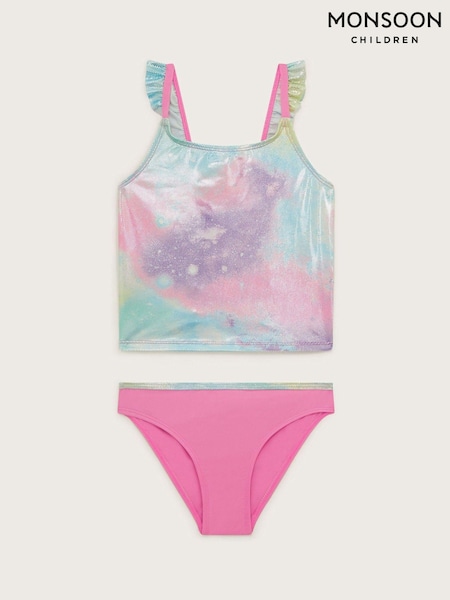Monsoon Pink Marble Foil Print Tankini Set (AJ7126) | AED71 - AED85
