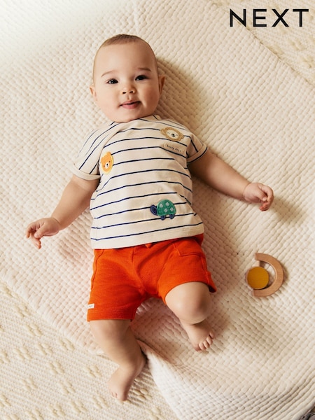Red Stripe Character Baby T-Shirt and Shorts Set (AJ7215) | €18 - €21