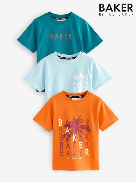Blau & Orange - Baker by Ted Baker Graphic Print T-Shirts 3 Pack (AJ7223) | 47 € - 56 €