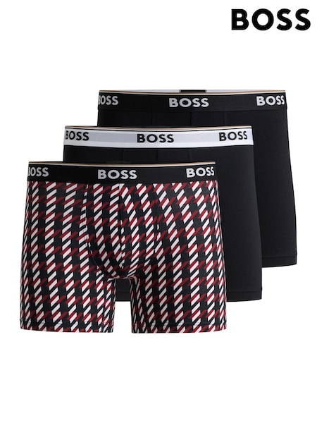 BOSS Logo Stretch Cotton Waistband Boxer Briefs 3 Pack (AJ7239) | 313 LEI