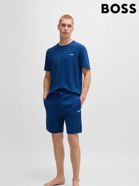 BOSS Blue Embroidered Logo Pyjama T-Shirt In a Cotton Blend (AJ7260) | €26