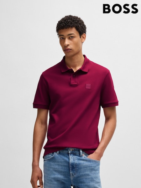 BOSS Red Slim Fit Logo Patch Stretch Cotton Polo Shirt (AJ7273) | AED230