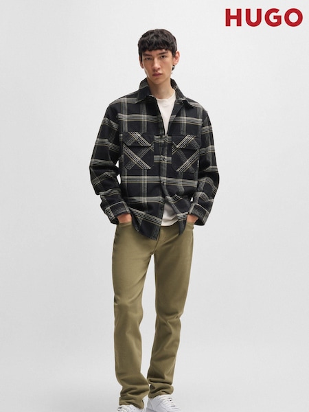HUGO Black Oversized Fit Checked 100% Cotton Shirt (AJ7295) | €85