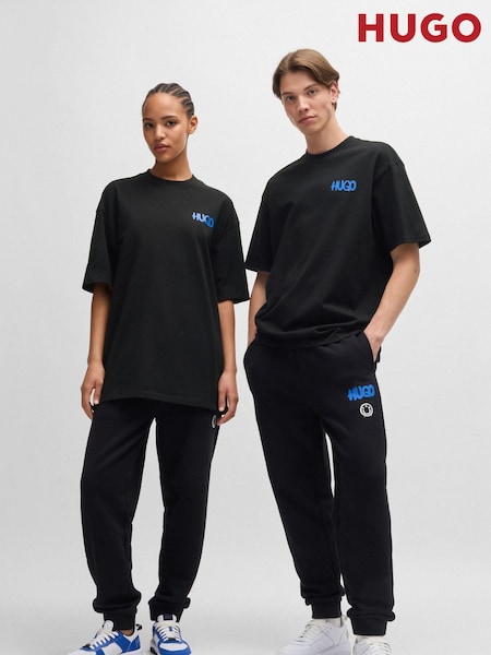 HUGO Black Smiley-Face Logo 100% Cotton Jersey T-Shirt (AJ7309) | €39