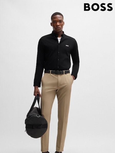 أسود - BOSS Regular Fit Anti Wrinkle 100% Cotton Shirt (AJ7331) | ‏346 د.إ.‏