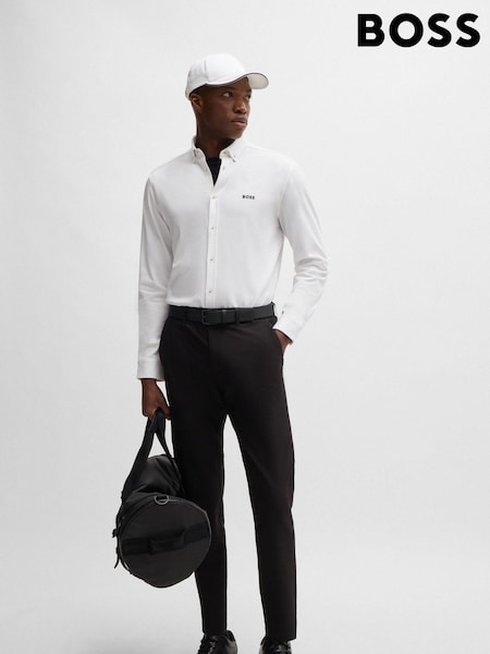 BOSS White Regular Fit Anti Wrinkle 100% Cotton Shirt (AJ7341) | €62